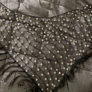 Beautiful beaded black and silver scarf/shawl